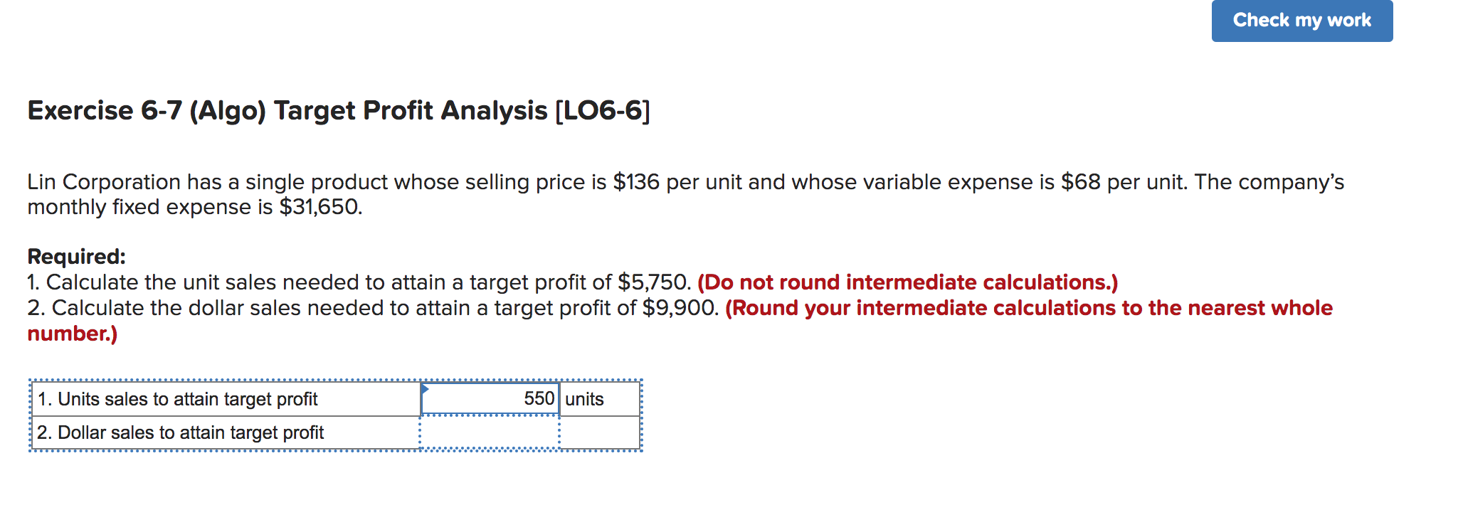 Solved Lin Corporation has a single product whose selling