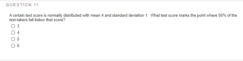 Solved QUESTION 11 A certain test score is normally | Chegg.com