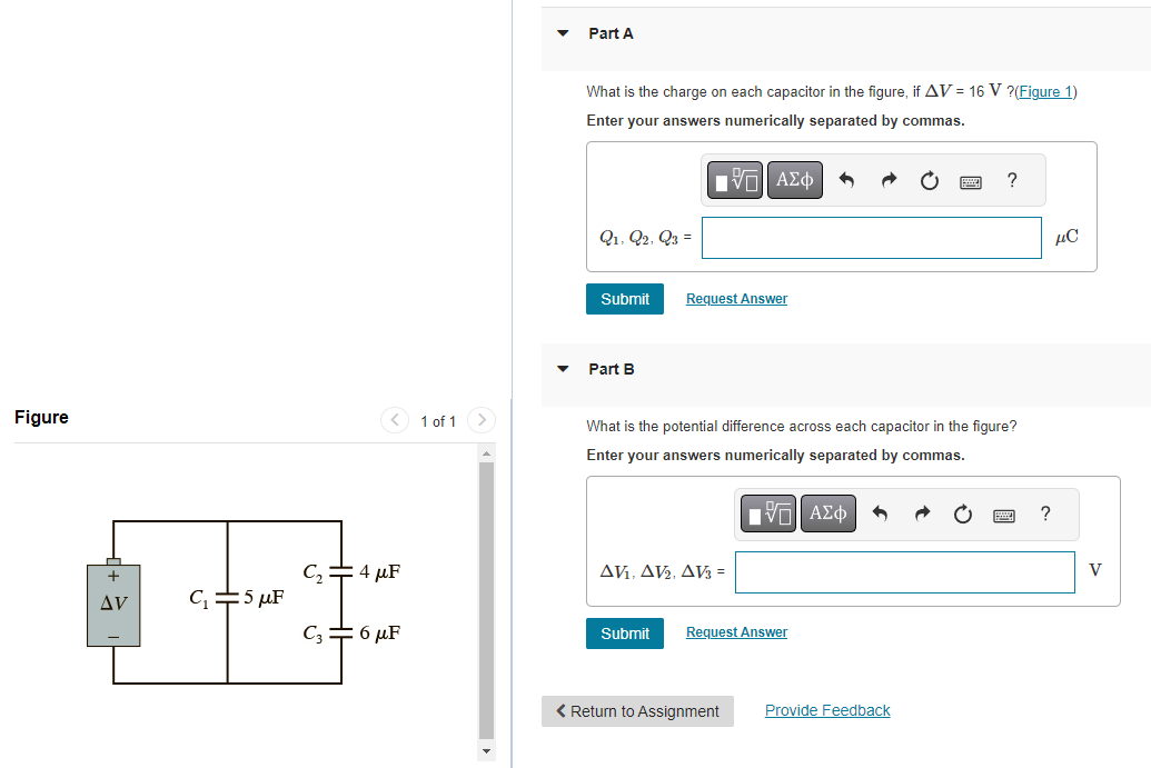 Solved What is the charge on each capacitor in the figure, | Chegg.com