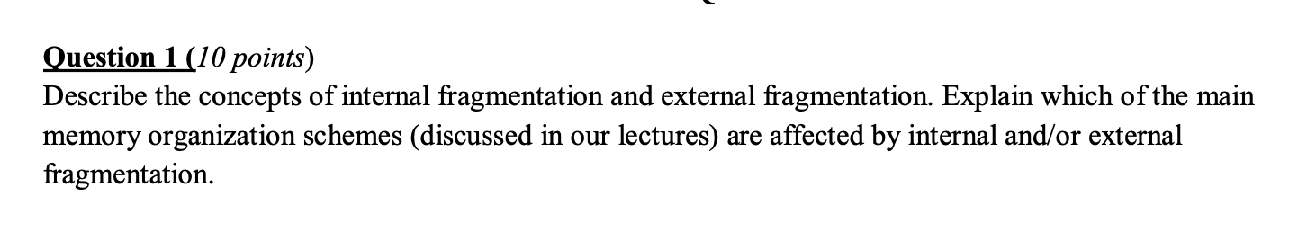 Solved Question 1 (10 points) Describe the concepts of | Chegg.com