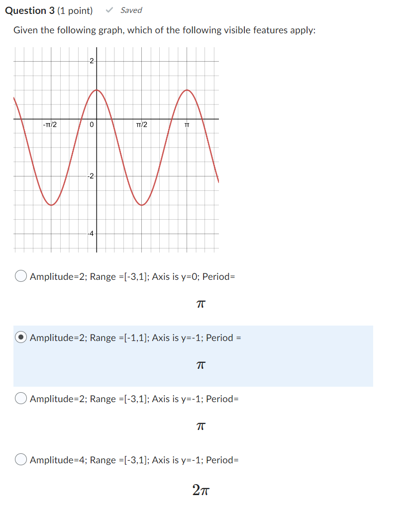 Solved Question 3 (1 point) \\( \\checkmark \\) Saved Given | Chegg.com