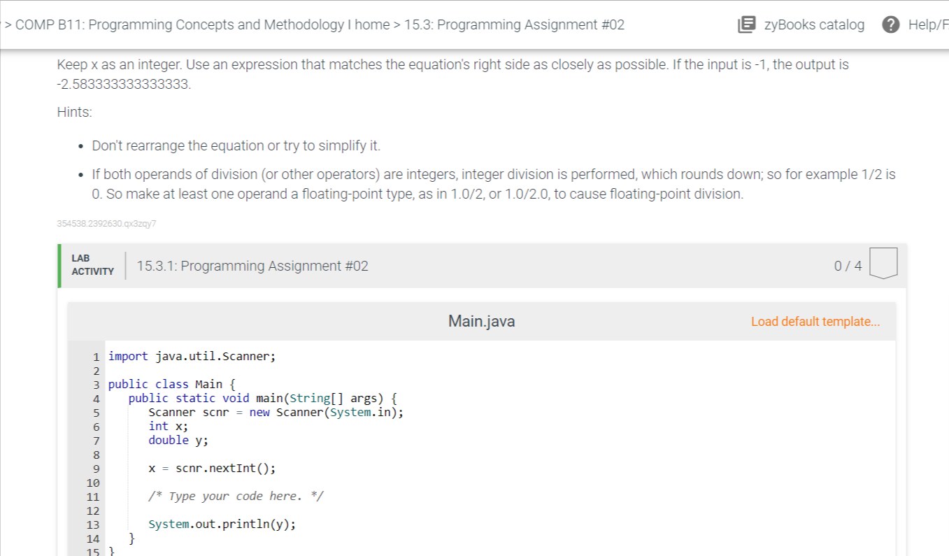 Solved > COMP B11: Programming Concepts And Methodology I | Chegg.com