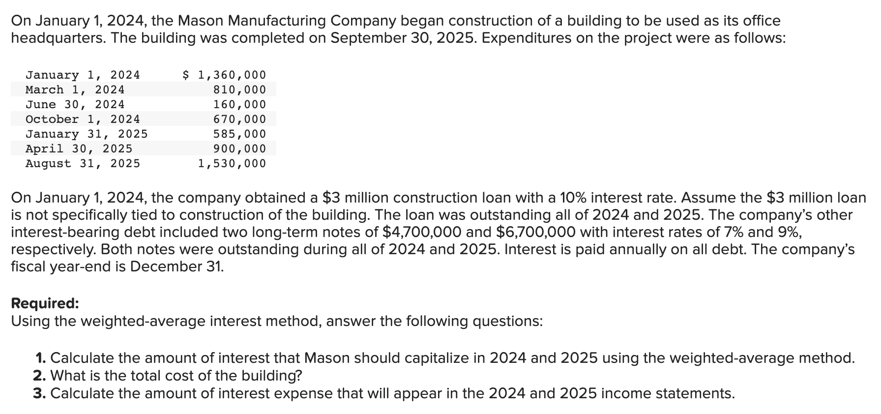 Solved On January 1, 2024, the Mason Manufacturing Company