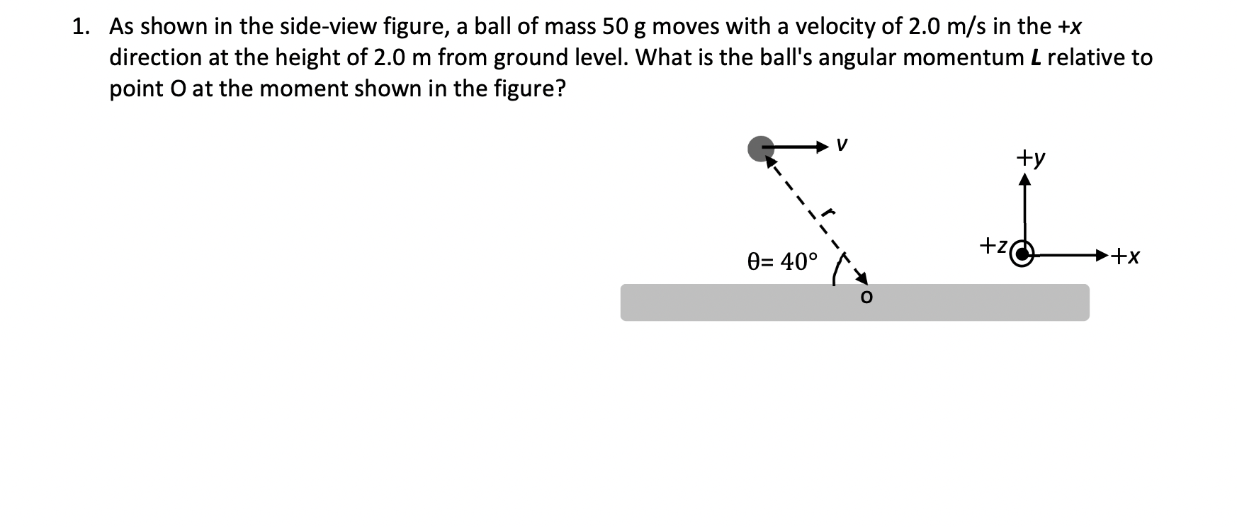 Solved As shown in the sideview figure, a ball of mass 50 g