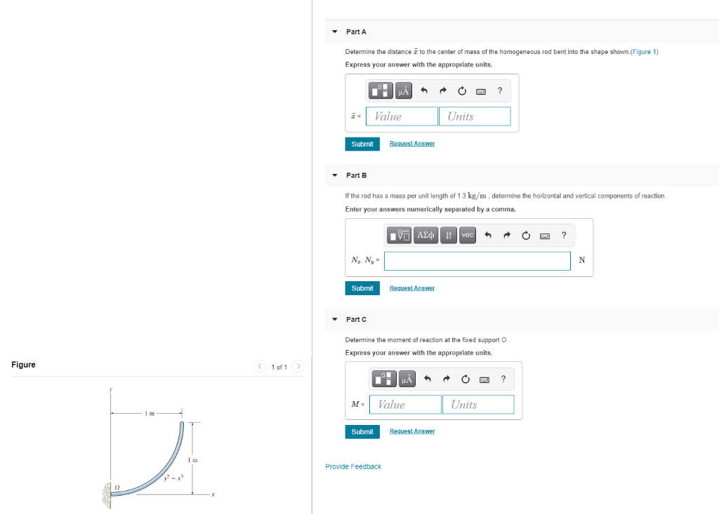 Solved Part A Determine the distance to the center of mass | Chegg.com