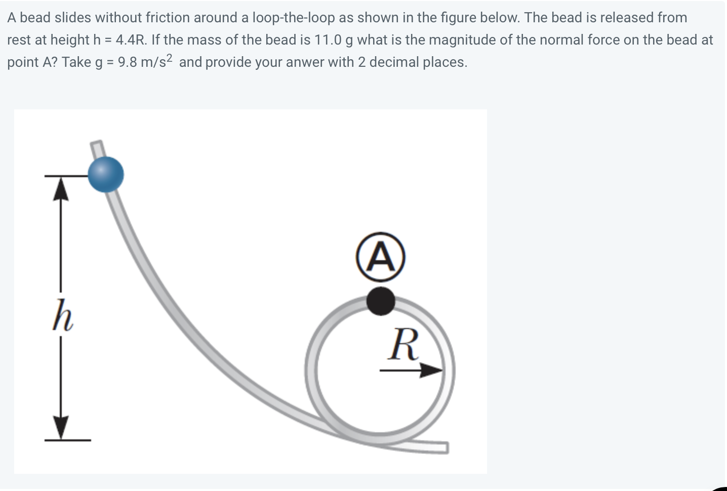 Solved A Bead Slides Without Friction Around A Loop-the-loop | Chegg.com