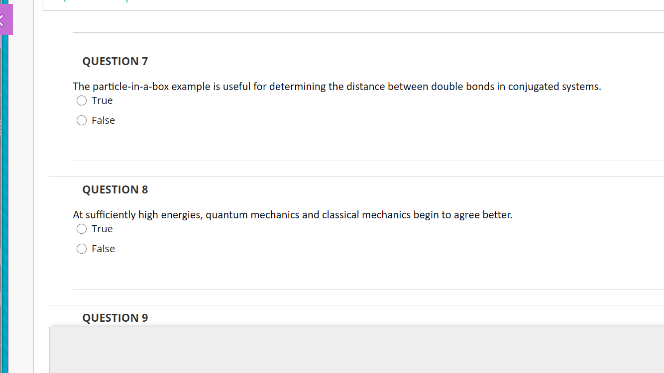 Solved QUESTION 7 The particle-in-a-box example is useful | Chegg.com