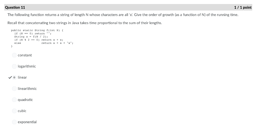 Solved Java's time complexity question. Can you explain why | Chegg.com