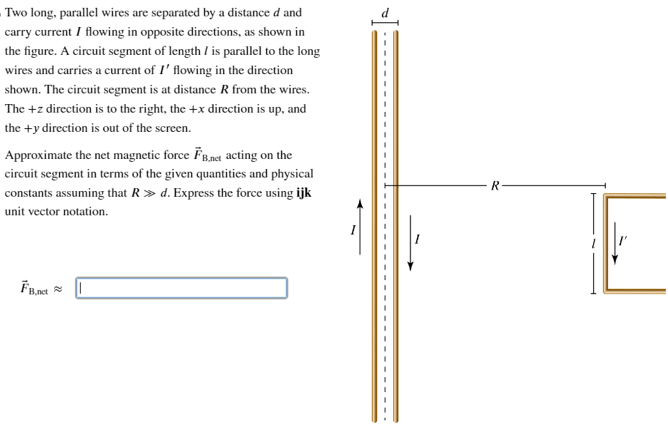 Solved Two long, parallel wires are separated by a distance | Chegg.com