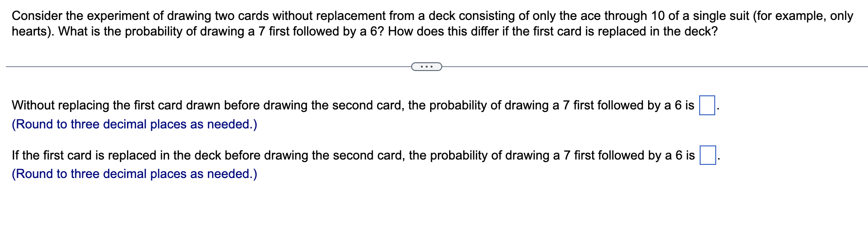 Solved Consider the experiment of drawing two cards without