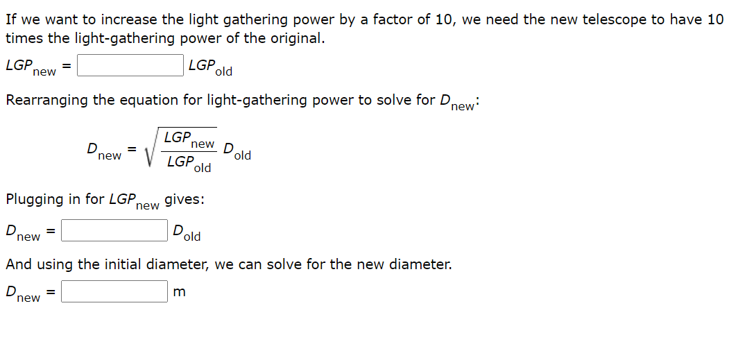 If we want to increase the light gathering power by a | Chegg.com
