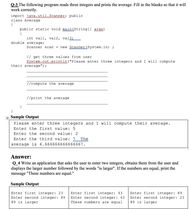 Solved Q-3 The Following Program Reads Three Integers And | Chegg.com