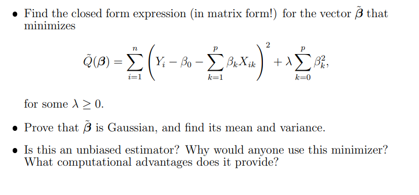 Bayesian Regression - Find the closed form expression | Chegg.com