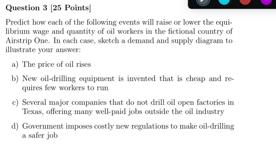 Solved Question 3 [25 ﻿Points]Predict how each of the | Chegg.com