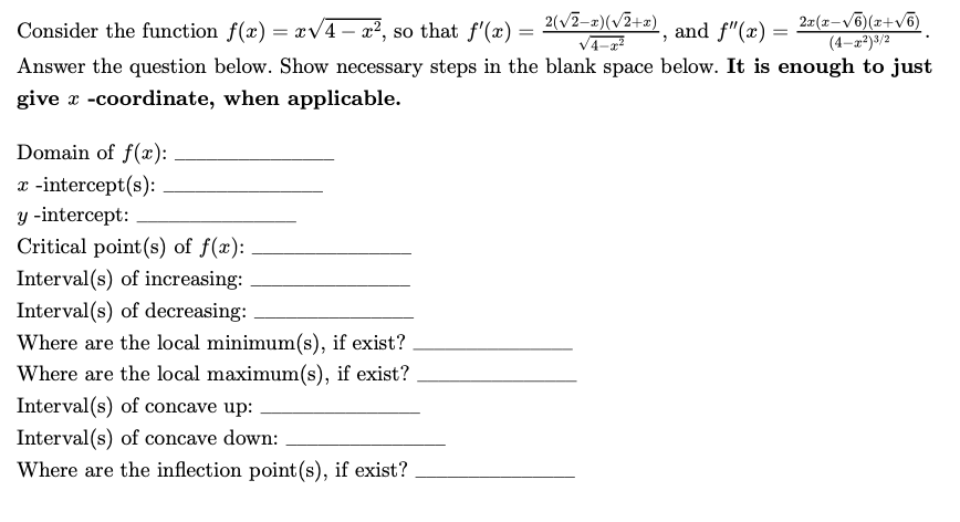 f(x) = sqrt(4 - x)