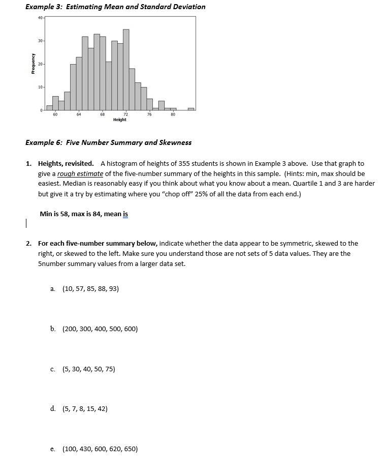 Solved Example 3: Estimating Mean and Standard Deviation 40 | Chegg.com