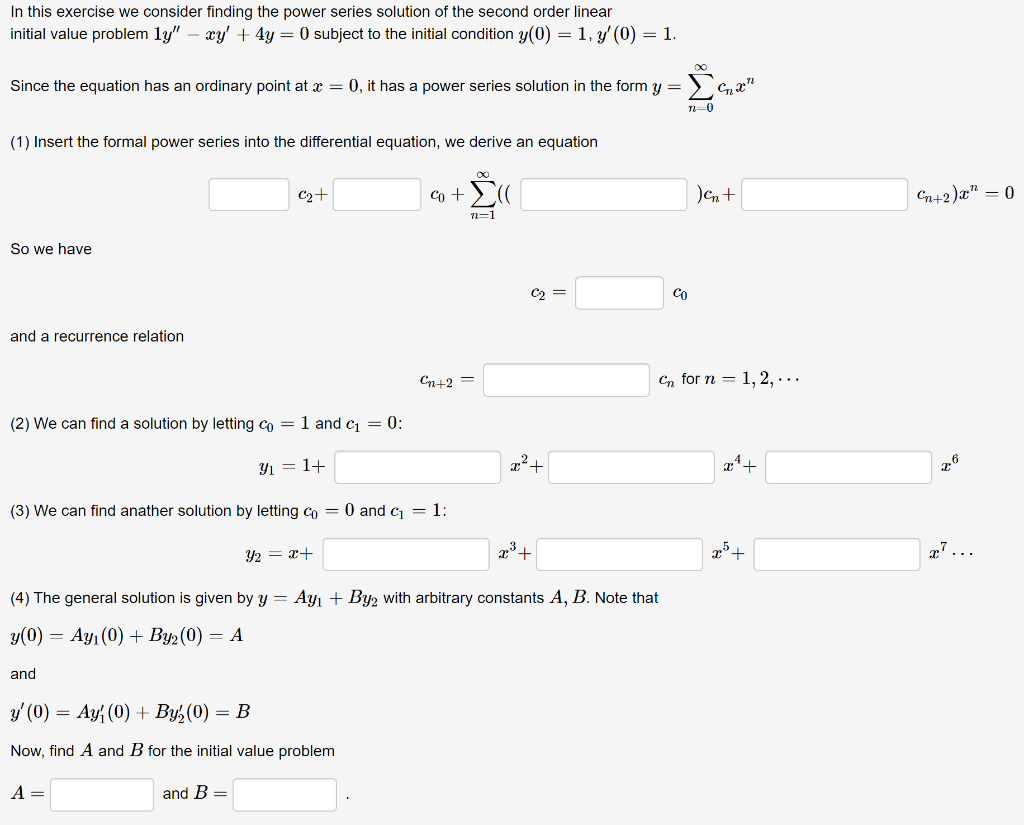 Solved In this exercise we consider finding the power series | Chegg.com