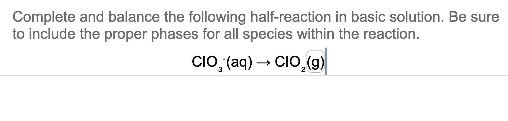 Solved Complete And Balance The Following Half-reaction In | Chegg.com