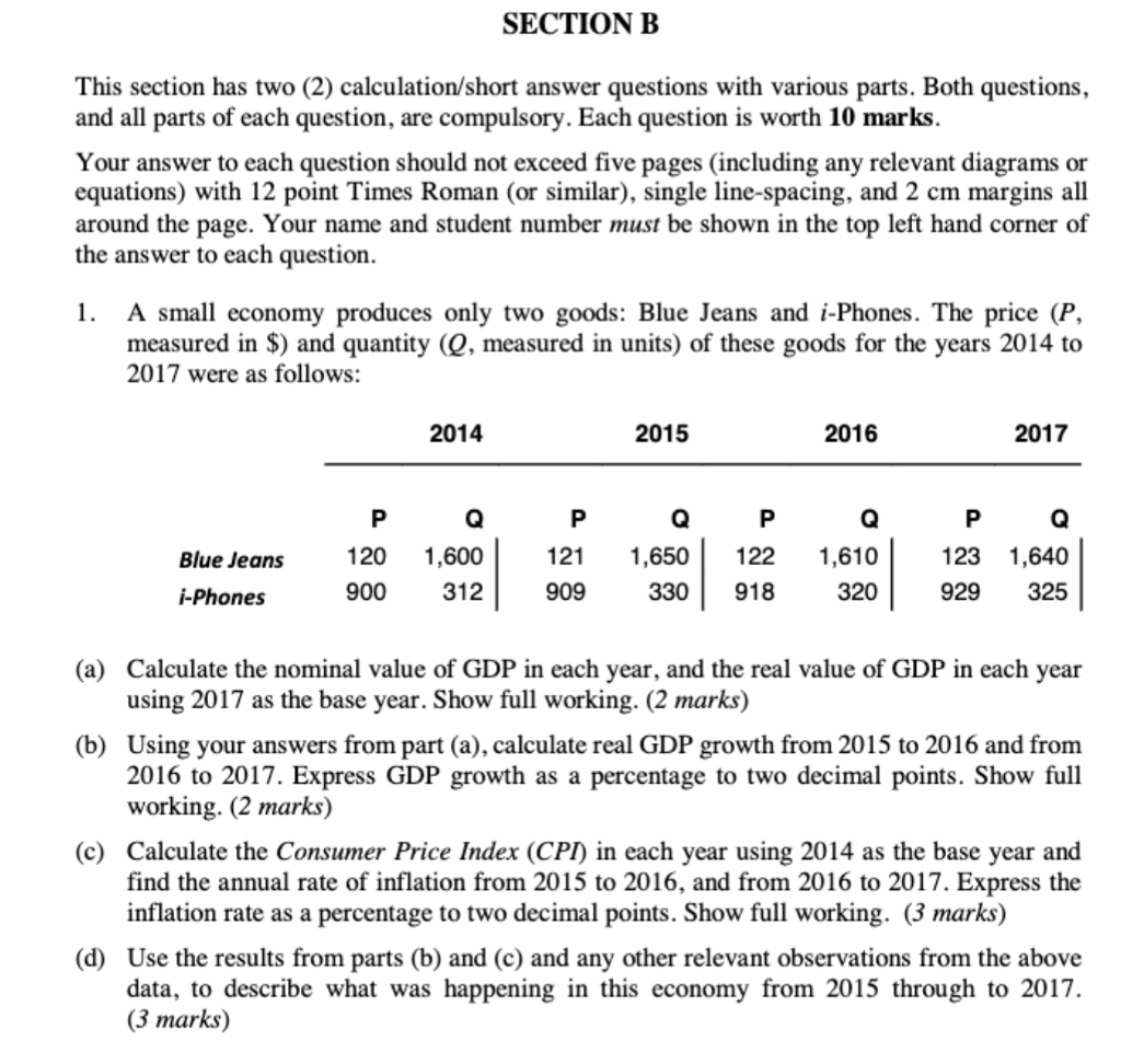 Solved Section B This Section Has Two 2 Calculationshort 4454