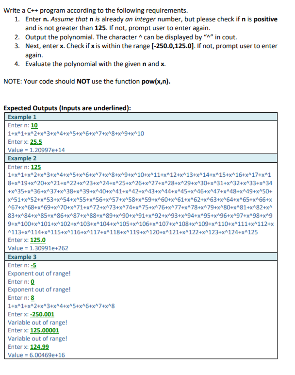 Solved Write a C++ program according to the following | Chegg.com