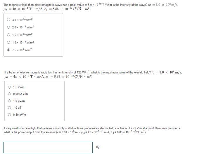 Solved The magnetic field of an electromagnetic wave has a | Chegg.com
