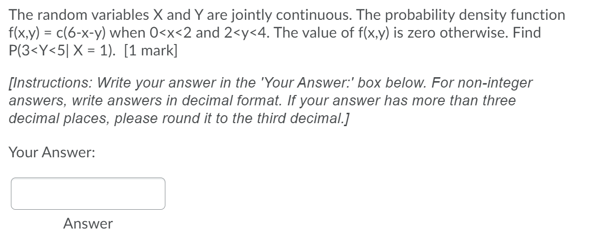 Solved The Random Variables X And Y Are Jointly Continuous. | Chegg.com