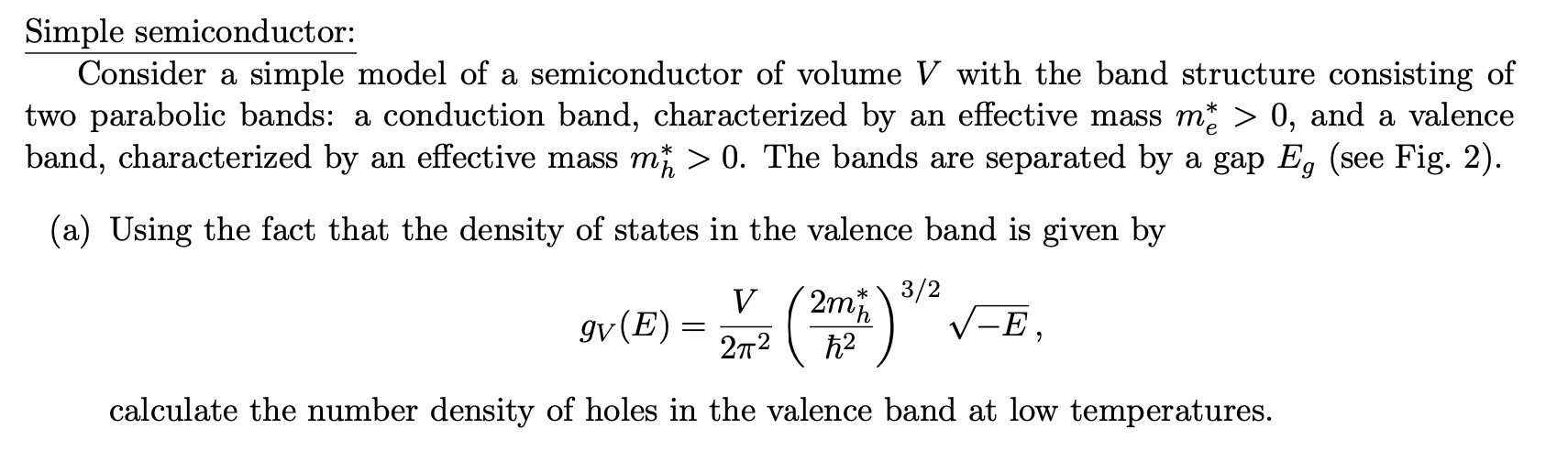 Solved A Simple Semiconductor: Consider A Simple Model Of A 