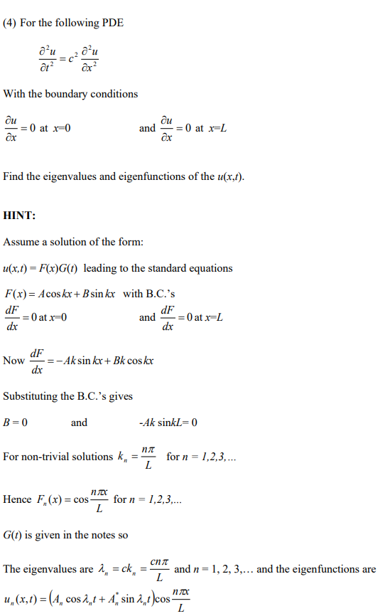 Solved 4 For The Following Pde อน 3 Au Ar2 Or With T Chegg Com
