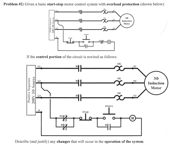 Solved Problem #2) Given a basic start-stop motor control | Chegg.com
