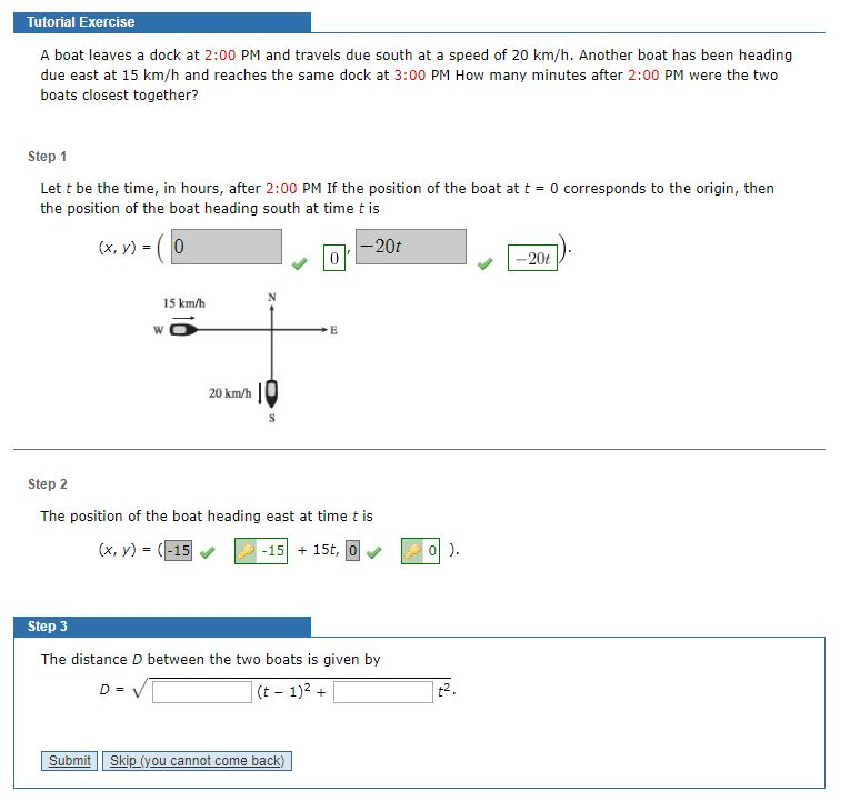 Solved Tutorial Exercise A Boat Leaves A Dock At 2 00 Pm And Chegg Com