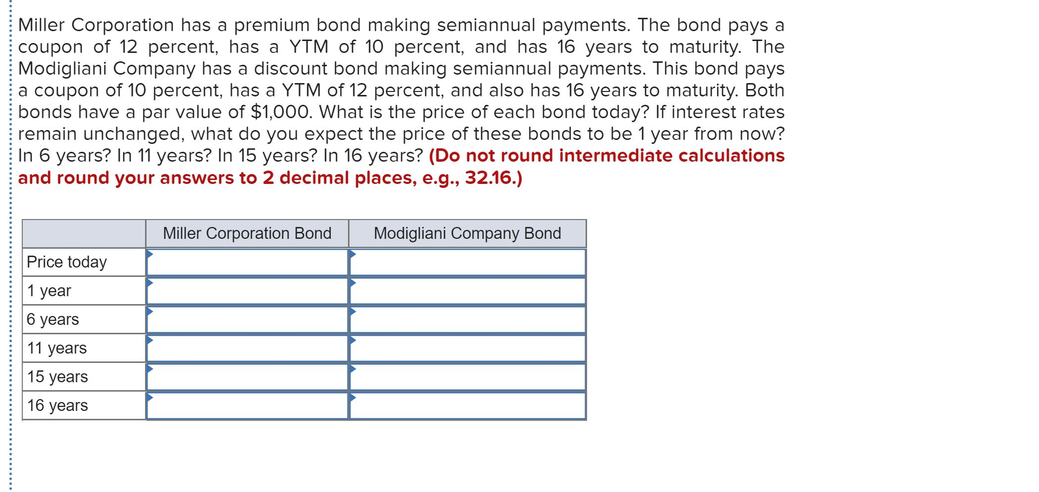 Solved Miller Corporation has a premium bond making | Chegg.com