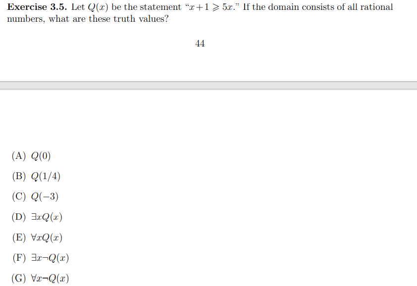 Solved Exercise 3 5 Let Q 2 Be The Statement X 1 5 Chegg Com