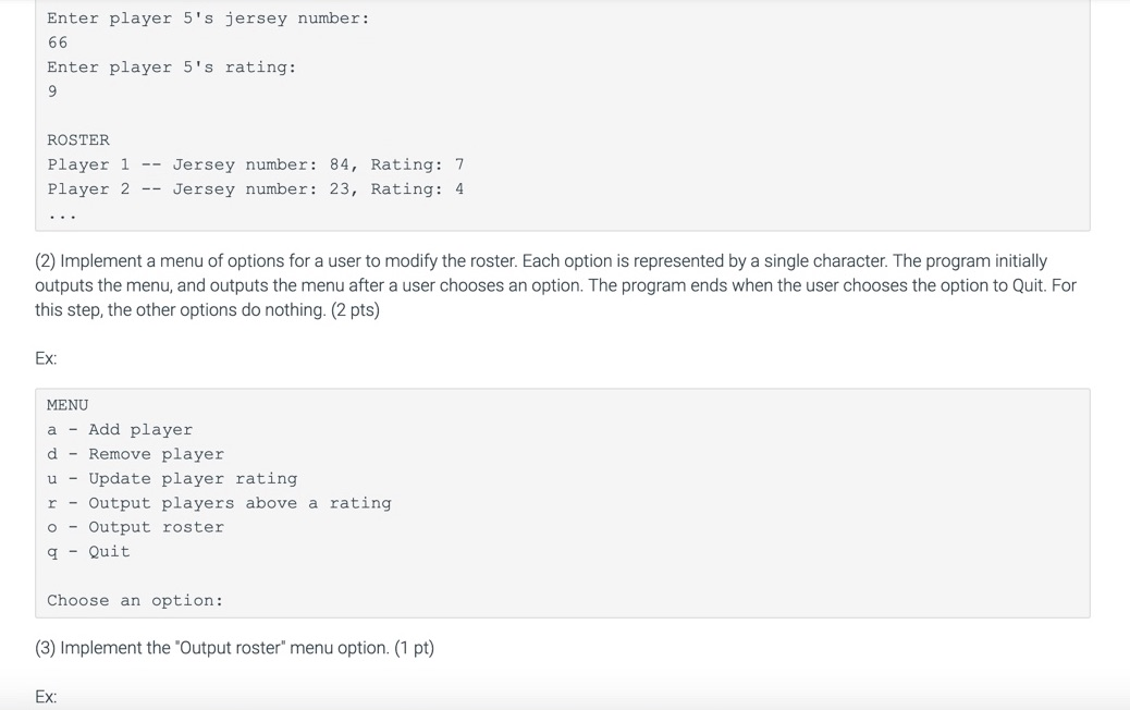 Solved: 5.27 LAB*: Program: Soccer Team Roster (Vectors) T... | Chegg.com