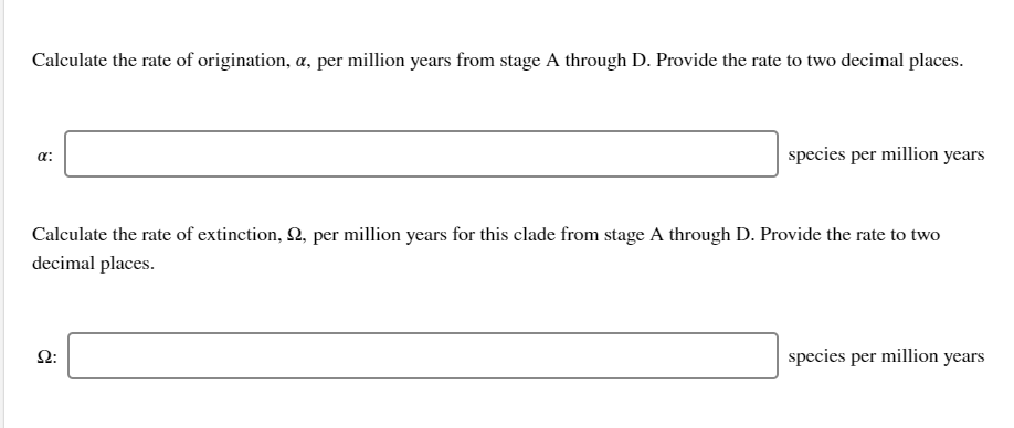 The Origination And Extinction Patterns Of Species In | Chegg.com