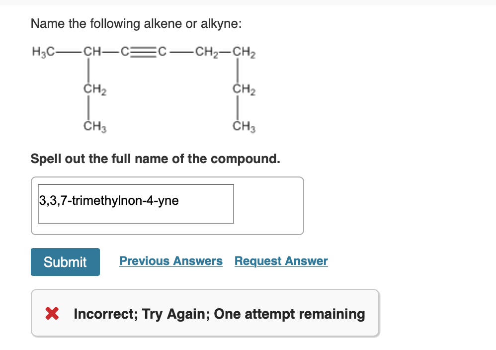 Solved Name The Following Alkene Or Alkyne H3c Ch Cec 9313