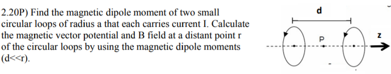 Solved d 2.20P) Find the magnetic dipole moment of two small | Chegg.com