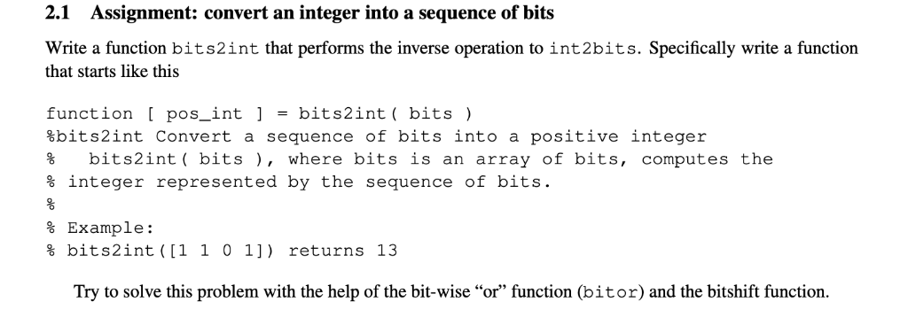 Solved 2.1 Assignment: convert an integer into a sequence of | Chegg.com