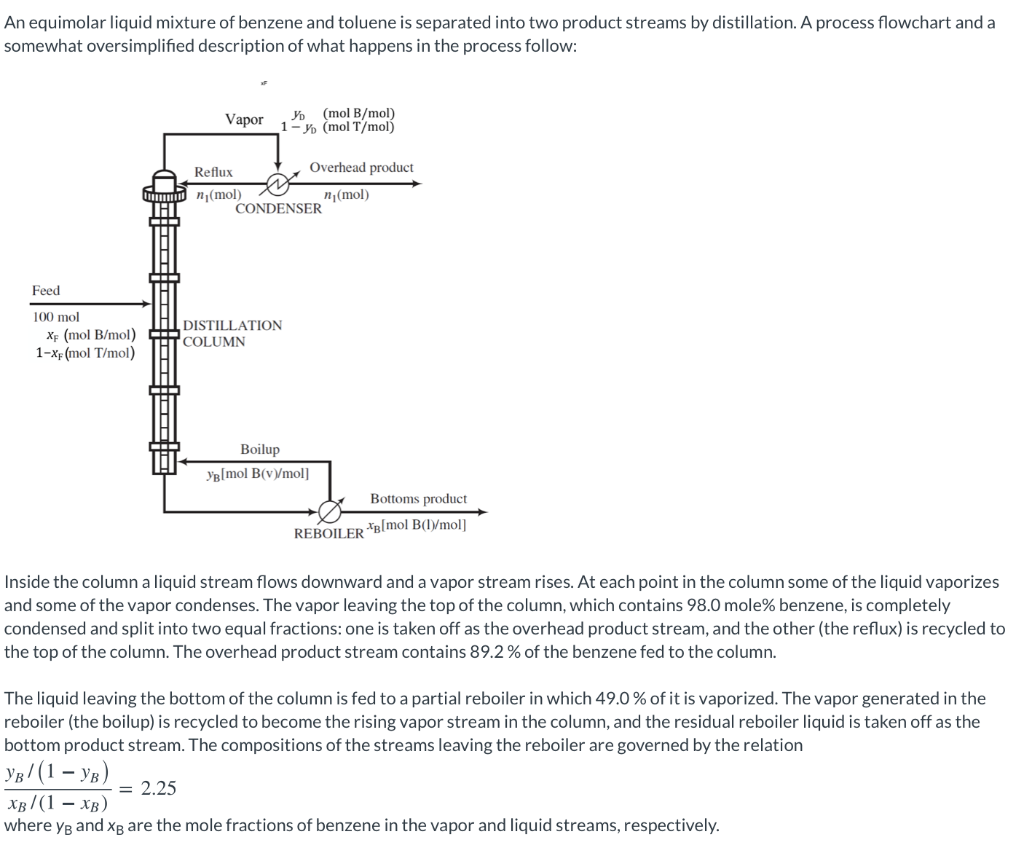 Solved An Equimolar Liquid Mixture Of Benzene And Toluene Is Chegg Com