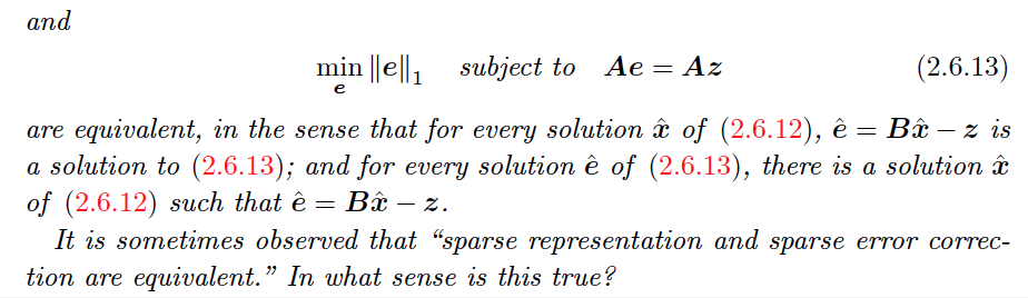 2 13 Sparse Error Correction In Coding Theory A Chegg Com