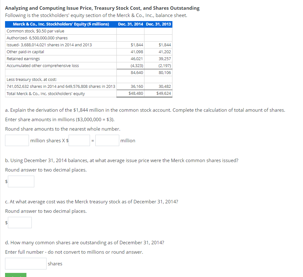 Solved Analyzing And Computing Issue Price, Treasury Stock | Chegg.com