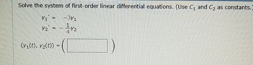 Solved Solve the system of first-order linear differential | Chegg.com