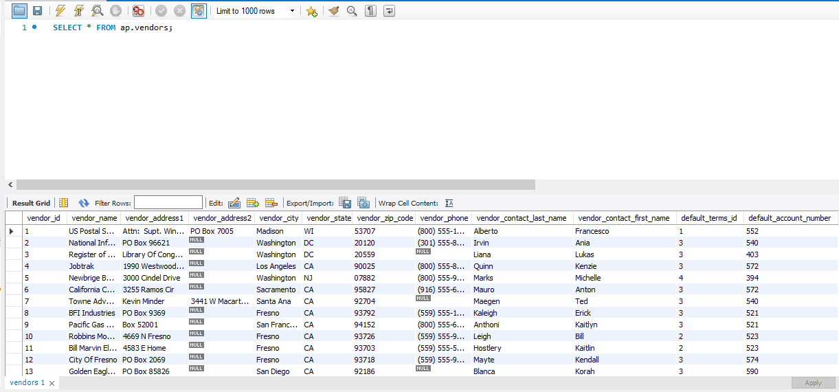 Solved 1. Write a SELECT statement that returns two columns: | Chegg.com