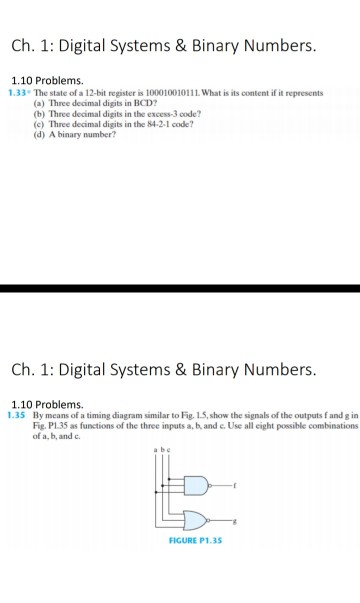 Solved Ch. 1: Digital Systems & Binary Numbers. 1.10 | Chegg.com