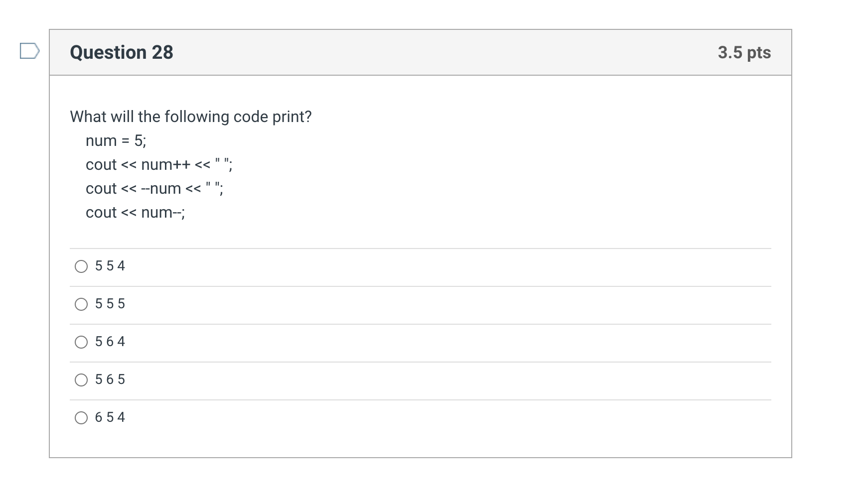 Solved Question 28 3.5 pts What will the following code | Chegg.com