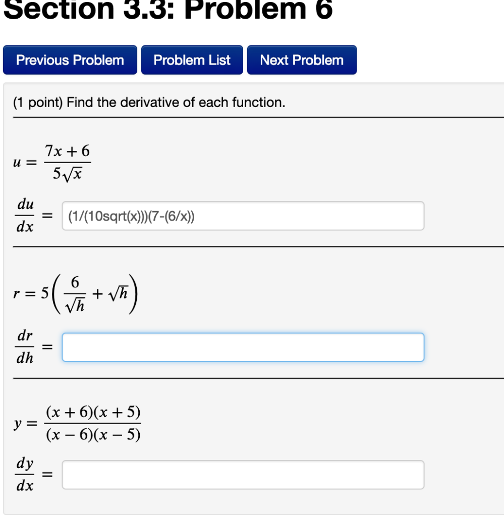 Solved Section 3.3: Problem 6 Previous Problem Problem List | Chegg.com