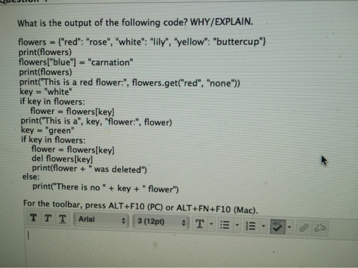 Solved What is the output of the following code? | Chegg.com
