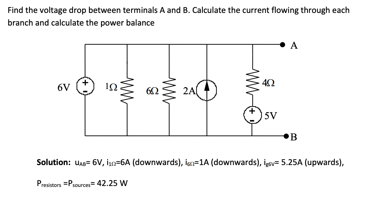 Solved Find the voltage drop between terminals A and B.