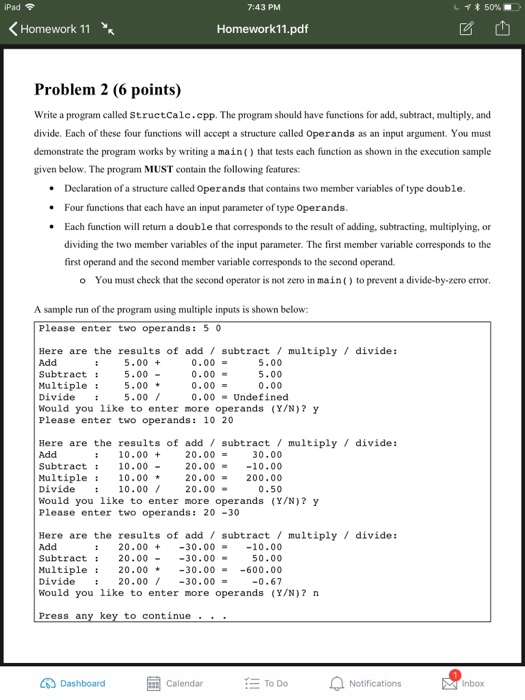 Solved Write a C++ program should have functions for add, | Chegg.com