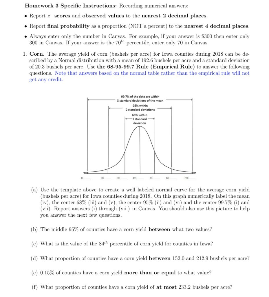 Solved Homework 3 Specific Instructions: Recording numerical | Chegg.com