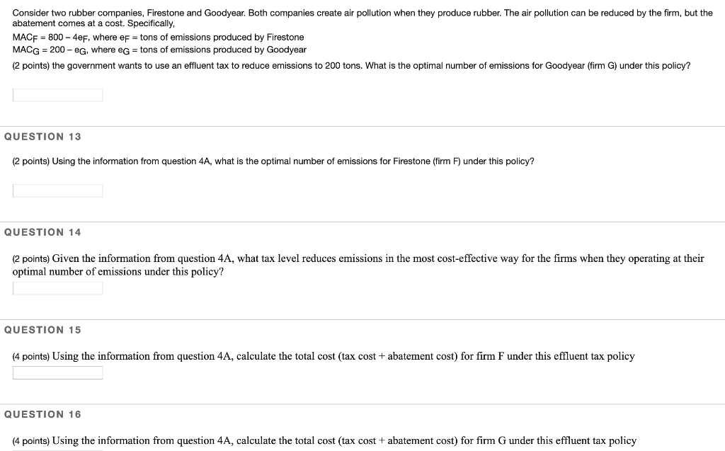 Solved Consider two rubber companies, Firestone and